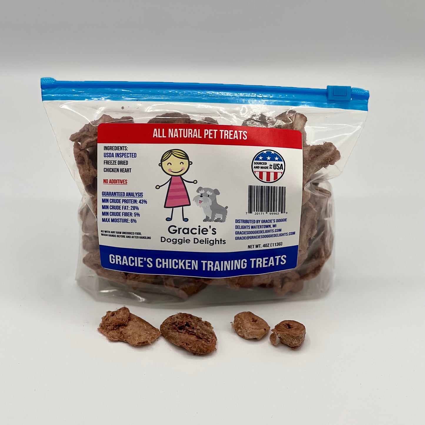 Gracie's Doggie Delights Chicken Training Treats 4oz bag