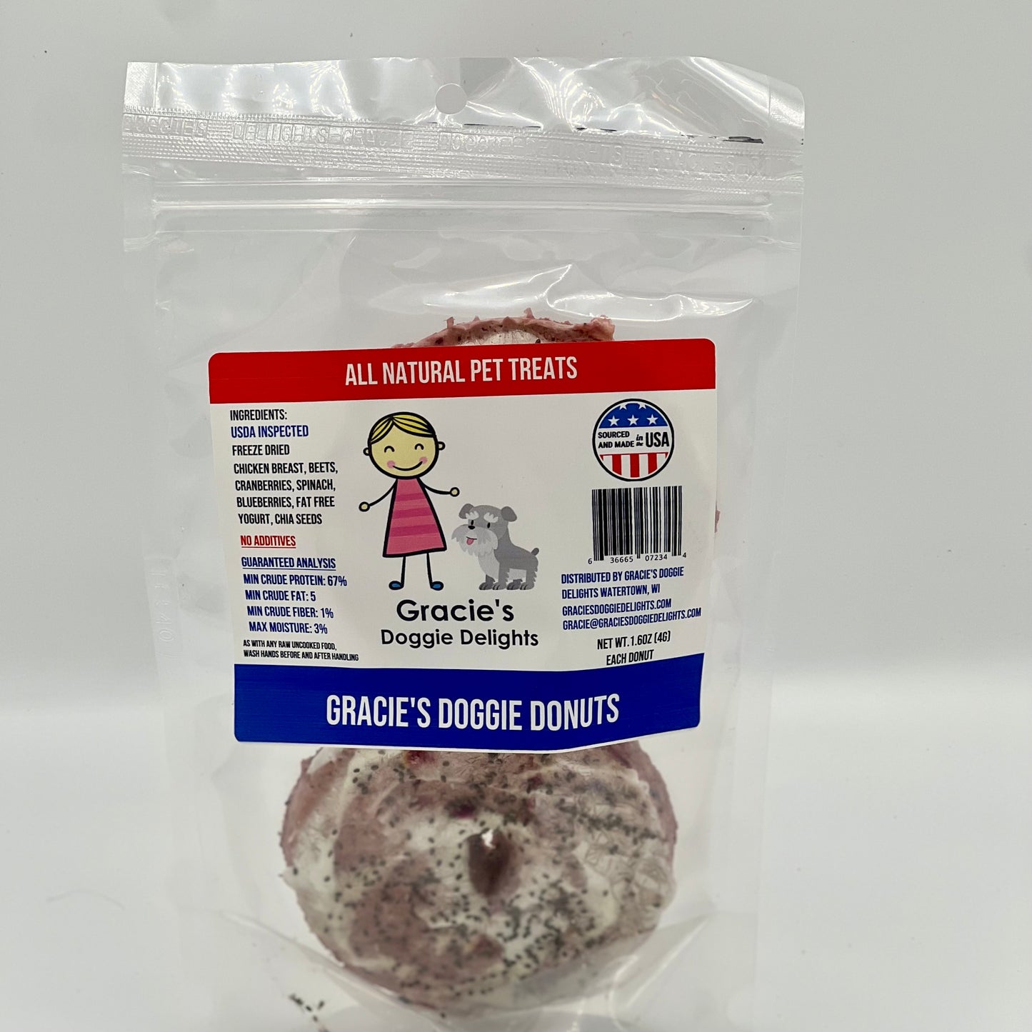 Gracie's Doggie Delights Doggie Donuts full of super foods for a healthy snack