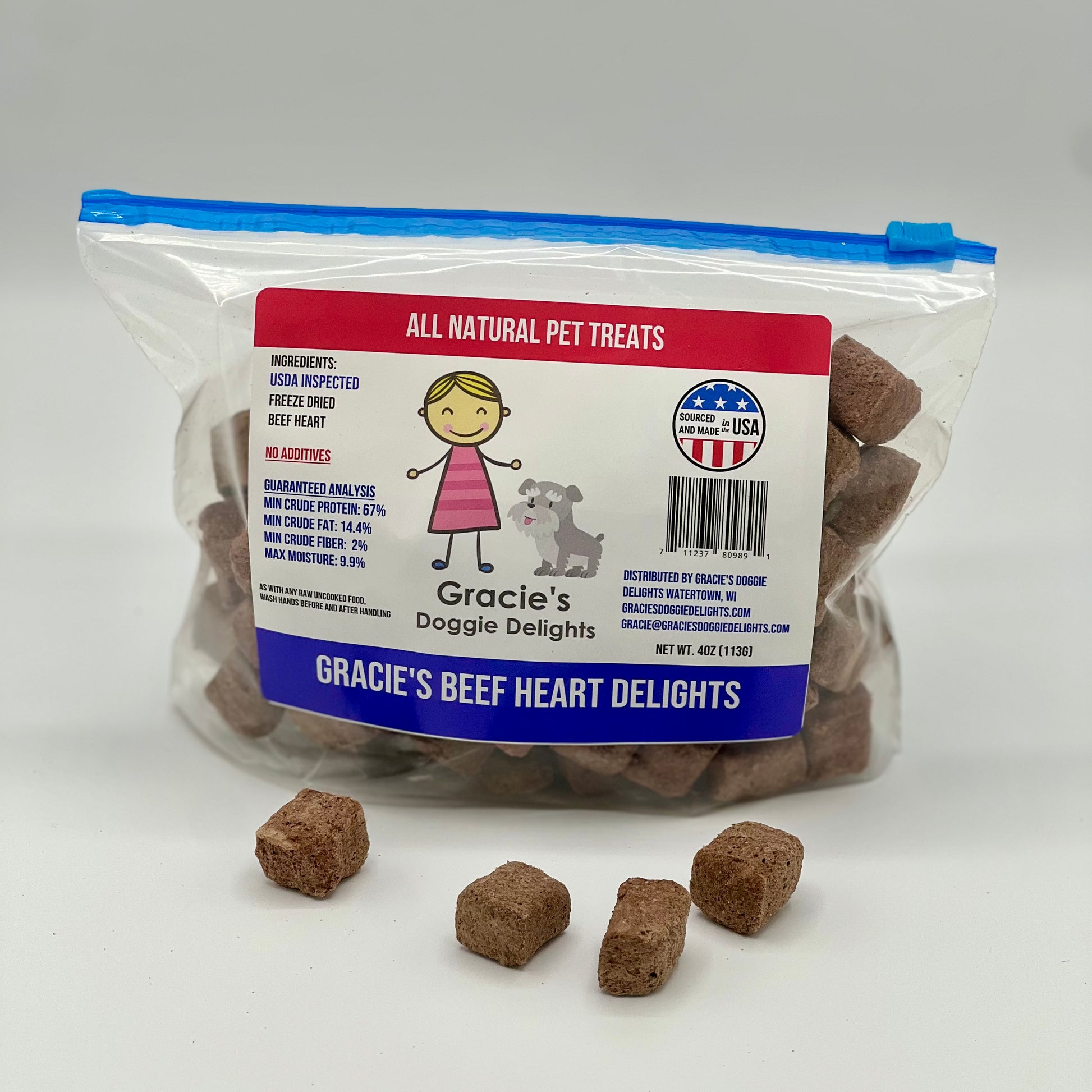 Gracie's Beef Heart Delights 4oz bag