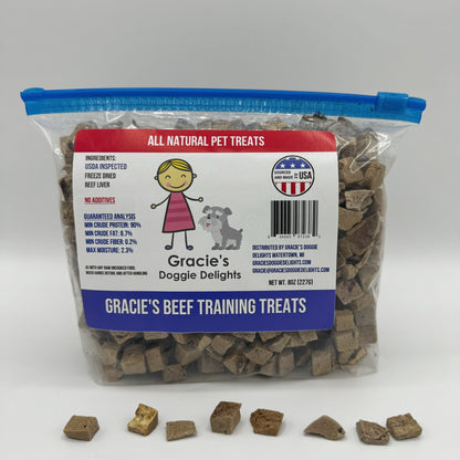 Gracie's Doggie Delights Beef Training Treats 8oz bag